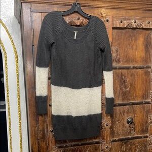 Free People Oversized Stripe Knit Sweater Tunic | Size S